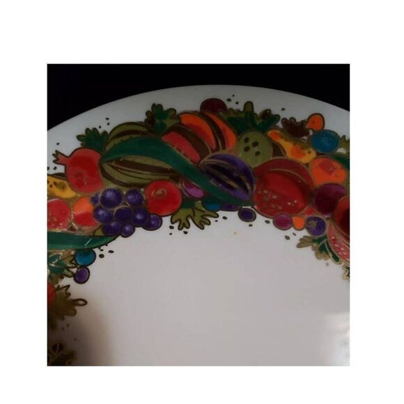 Bob Mackie 8' Design Fruit Ribbon Salad lots of 8 or Dessert plates Nwot - Picture 4 of 7
